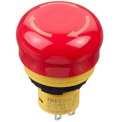 China Arrow Marked 16mm IDEC IP65 Short Profile Emergency Stop Push Button Switch AB6E-BV AB6E-3BV02PTRM for sale