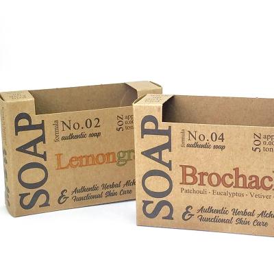 China Wholesale Custom Printed Fancy Recyclable Recycled Handmade Soap Kraft Paper Packaging Box for sale