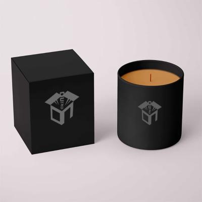 China Custom Wholesale Recyclable Decorative Luxury Black Candle Jar Gifting Packaging Boxes for sale