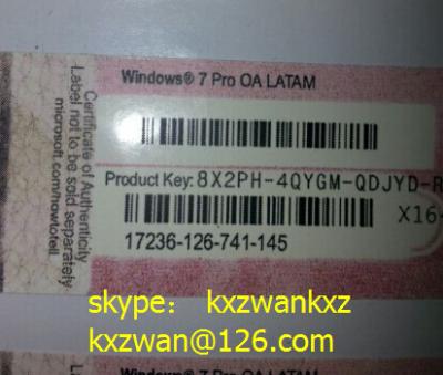 China wholesale windows 7 pro oem hp/lenovo activation Product Key Sticker X16 red for sale