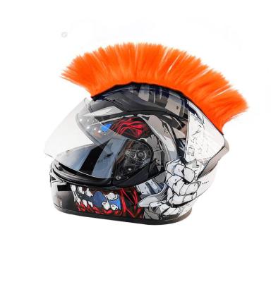 China Synthetic Mohawk Wigs Costume Party Mohawk Decoration Helmets Costume Synthetic Hair Colored Silk Wig For Bicycle Motorcycle Ski Helmet for sale