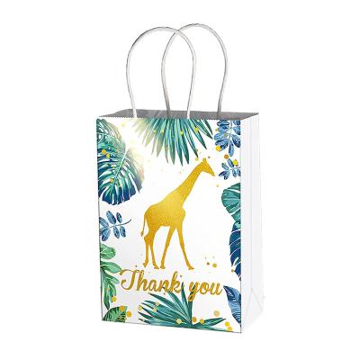 China 2022 Wholesale Recycled Materials Paper Shopping Bag With Their Own Logo Animal Patterns Color Recyclable Handles for sale