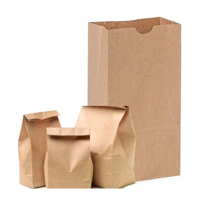 China Recycled Materials Wholesale Coffee Cheap Kraft Paper Material Thank You Paper Bag Stand Up Kraft Paper Bag Without Handle for sale