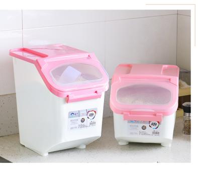 China No Household Items Plastic Rice Storage Box Storage Bins Multi Capacity 7.5KG/10KG/15KG Rice Storage Plastic Organizer for sale