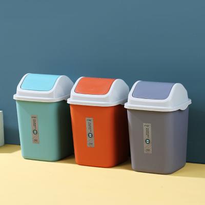 China New Household Items Plastic Garbage Bin Garbage Bin Stored Plastic Home Trash Can With Head Cover for sale