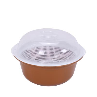 China Traditional Kitchenware Plastic Strainer Drainning Basket With Cover Round Shape for sale