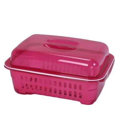 China Traditional Kitchenware Plastic Strainer Drain Basket With Cover Square Shape for sale