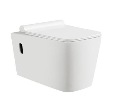 China Wall Mounted Modern European Ceramic Toilet Bowl Bathroom Hidden Cistern Hung WC Wall Hung Toilets With Rimless for sale