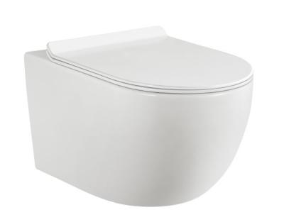 China Traditional Matte Back Rimless Wall Hung Toilet with UF Seat Cover for sale