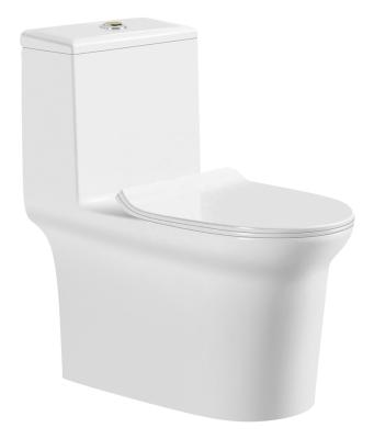 China Modern Double Strap 300mm Oval Sanitary One Piece Inodoro Siphonic Siphon Ware Flush Toilet en venta