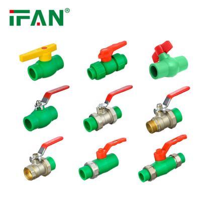 China Ifan Easily Assembled Full Normal Variety Customize Color PPR Fittings Female Thread Plastic Ball Valve for sale