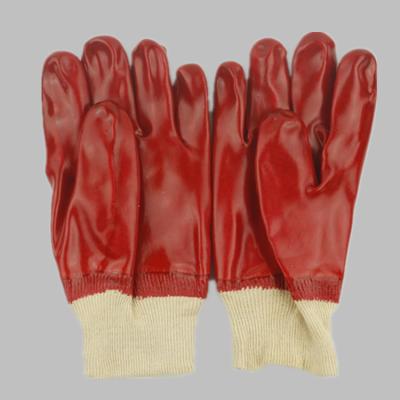 China Anti-Slip PVC Dotted Working Glove For Industrial Use , Red PVC Knitted Work Gloves for sale