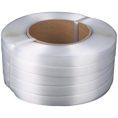 China Manual Racing 19mm Polyester Rope White Composite Rope Packing Strap White Strapping for sale