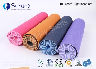 China Sunjoy Wholesale Fitness Double Layer TPE yoga mat Sided Custom Logo 6mm TPE Yoga Mat with Position Line made in china for sale