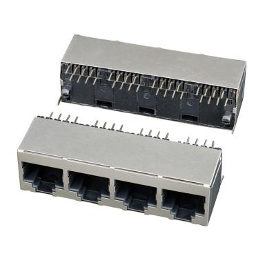 China Vertical Board Guide 8p8c Straight Connector Non Led Specifications Plug In Ethernet Rj45 Connector for sale