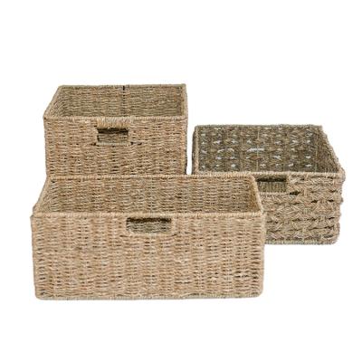 China Sustainable Woven Huangtu Folding Nature Storage Vegetable Plankton Basket Straps Foldable Plastic Basket OEM Service 100 Pcs Customer Custom Size for sale