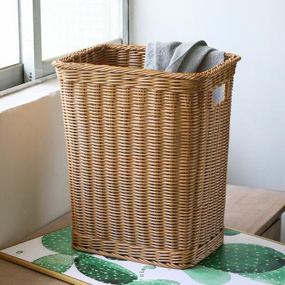 China Large durable woven plastic rattan laundry baskets&dirty laundry basket with cheap price for sale