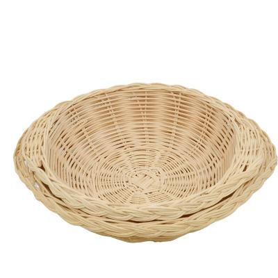 China Sustainable Hand Woven Natural Rattan Fruit Serving Tray Wholesale for sale