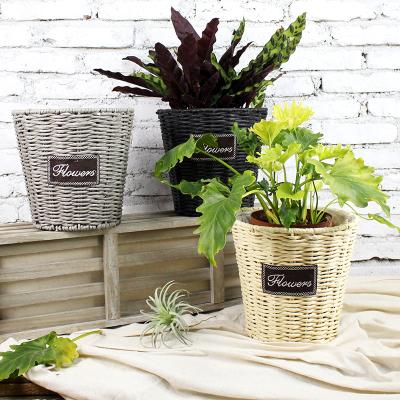 China Eco-Freindly Huangtu paper rope woven planter basket&plant pots wholesale for sale