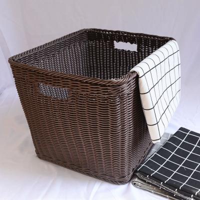 China Home Viable Plastic Sundries Storage Barrel Large Washing Dirty Laundry Storage Basket Children Toys Organizer Rattan for sale