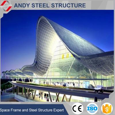 China Inexpensive Shaped Structural Roofing Powder Coated Steel Pipe Truss Structure Building Cover For Train Station for sale