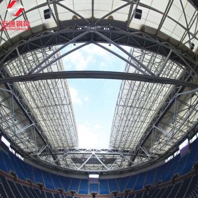 China Roof steel trusses design steel roof trusses design of dome structure football stadium model for sale