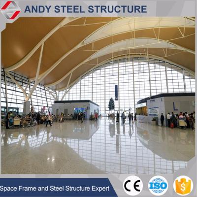 China Long Span Shaped Powder Coating Truss Structure Structural Covering Steel Tarpaulin For Airport for sale