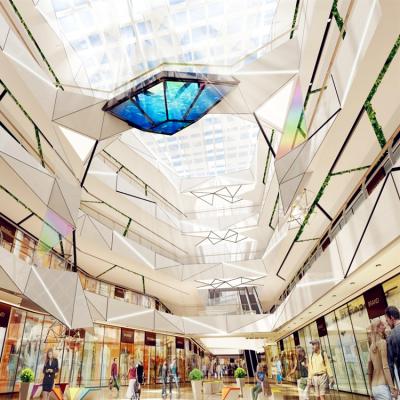 China Modern design tempered glass skylight structural roof covering for shopping mall for sale