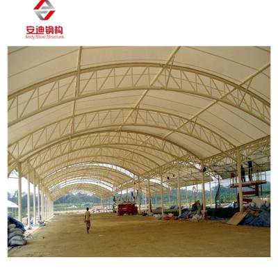 China Canopy Shelter Shade Membrane Structural Steel Steel Shed / Tent / Membrane Outdoor Structure Truss Frame Roof Shed for sale