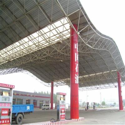 China Prefab Steel Structure Space Frame Gas Station / Steel Fabricated Gas Station for sale