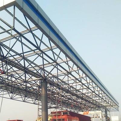 China Steel Space Frame Structure Design Gas Station Canopy Gas Filling Station Shed Roofing for sale