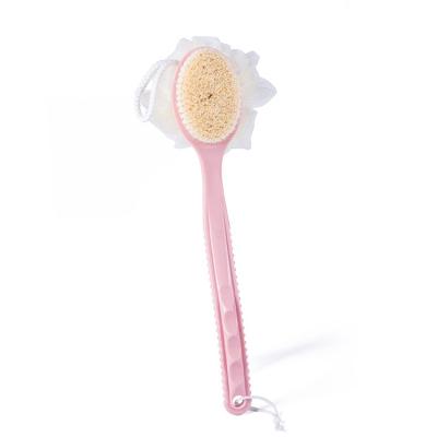 China Long Handle Creative Multifunctional 2 in 1 Long Handle Foaming Bath Brush Castom Logo Bath Body Brush for sale