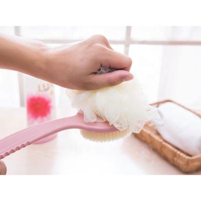 China Custom Logo Shower Body Brush Double Side Handle Japanese Long Handle Bath Brush for sale