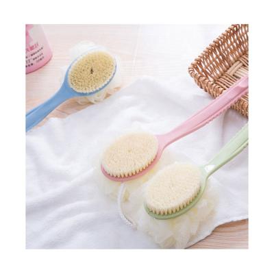 China Long handle factory supply body sweep long handle plastic soft bathroom cleaner 2 in 1handheld Bath brush logo for sale