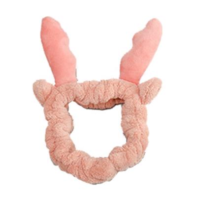 China Wholesale Soft Customized Coral Velvet Antler Headband Face Wash Headwear Headband for sale