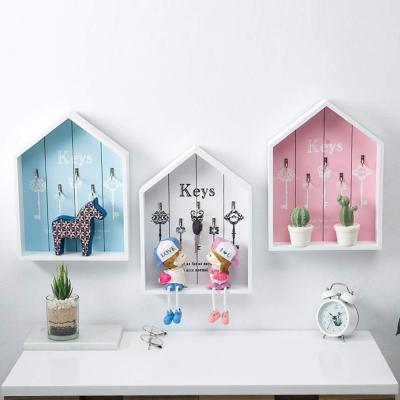 China Wooden Shabby Chic Wall Mounted Storage Rack Smart Key Letter Rack for sale