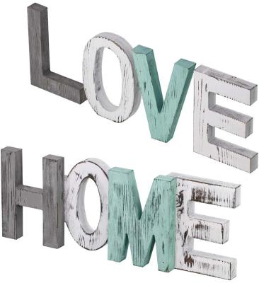 China Decorative Decorative Wood Word Signs Wooden Letters Wall Decor For Home for sale