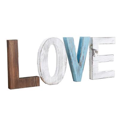 China Rustic Multicolor Wooden Dream Decoration Cutout Letters Home Decor For Room for sale