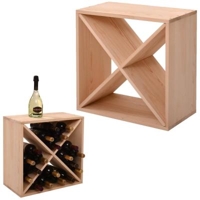 China Sustainable Compact 24 Bottle Wine Rack Cellar Cube Bar Storage Wine Rack Wood for sale