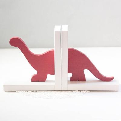 China Kids Modern Dinosaur Decor Decoration Wooden Nursery Bookends for sale