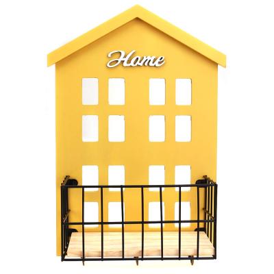 China Sustainable Wall Mount Main Rack Wooden Main Rack Magazine Rack For Entrance for sale