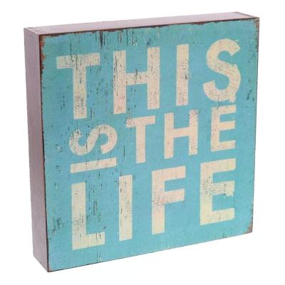 China Europe This is Life Wooden Box Wall Art Sign Wood Wall Sign for sale