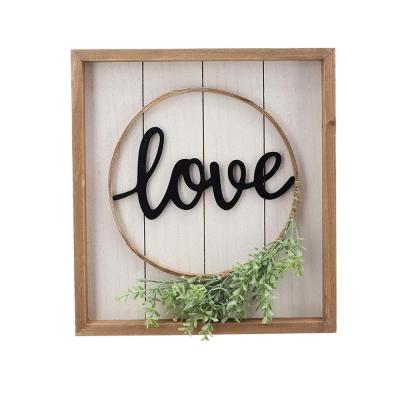 China China Sign Decor Rustic Decorative Farmhouse Accent Love Sign Wooden Plaque for sale