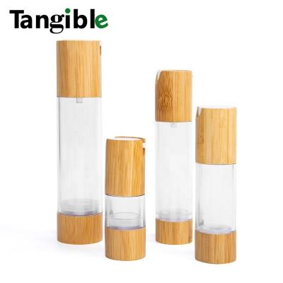 China Cosmetic Refillable Roll On Transparent 10ml Perfume Essential Oil Clear Frosted Roller Glass Bottles With Bamboo Lid Cap for sale