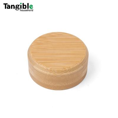 China Spill Non Stain Wholesale Bamboo Cover For Water Cup Glass Food Can Screw Cover Bamboo High Quality Lid Wooden Cover for sale