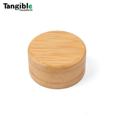 China Non spill non stain eco-friendly bamboo wooden lid for stacking glass storage glass jar container jar bamboo lid for sale