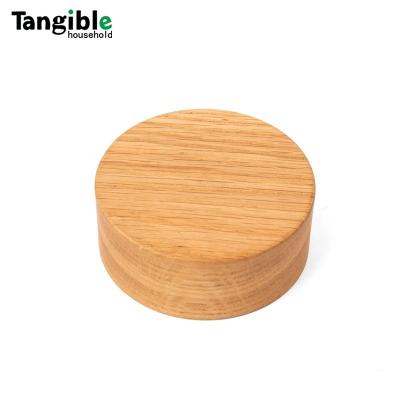 China Non Spill Wholesale 100% Upscalel Round Custom Logo Bamboo Cover Wood Lid For Water Cup Thermos Lids for sale