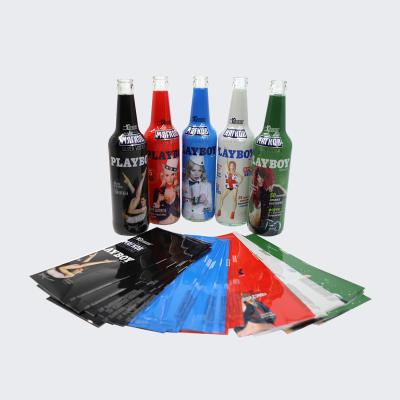 China Heat Sensitive Customized Plastic PET/PVC Shrink Wrap Bottle Labels Shrink Sleeve Labels For Bottle Or Cans for sale