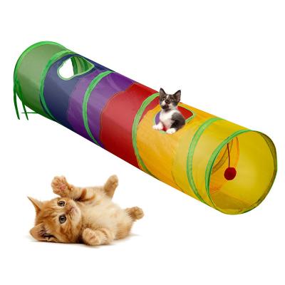 China Hot Sale Viable Cat Play Folding Funny Tunnel Pet Kitty Cat Tunnel Indoor Outdoor Toy Tube 120CM Long for sale