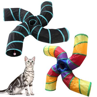 China Wholesale Viable Cat 2 Type S Type Tunnel 3 4 5 Kitty Animal Tubes Small Way Folding S-Shape Tunnels for sale